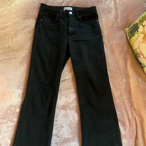 Zara high rise mini flare jeans black size 4